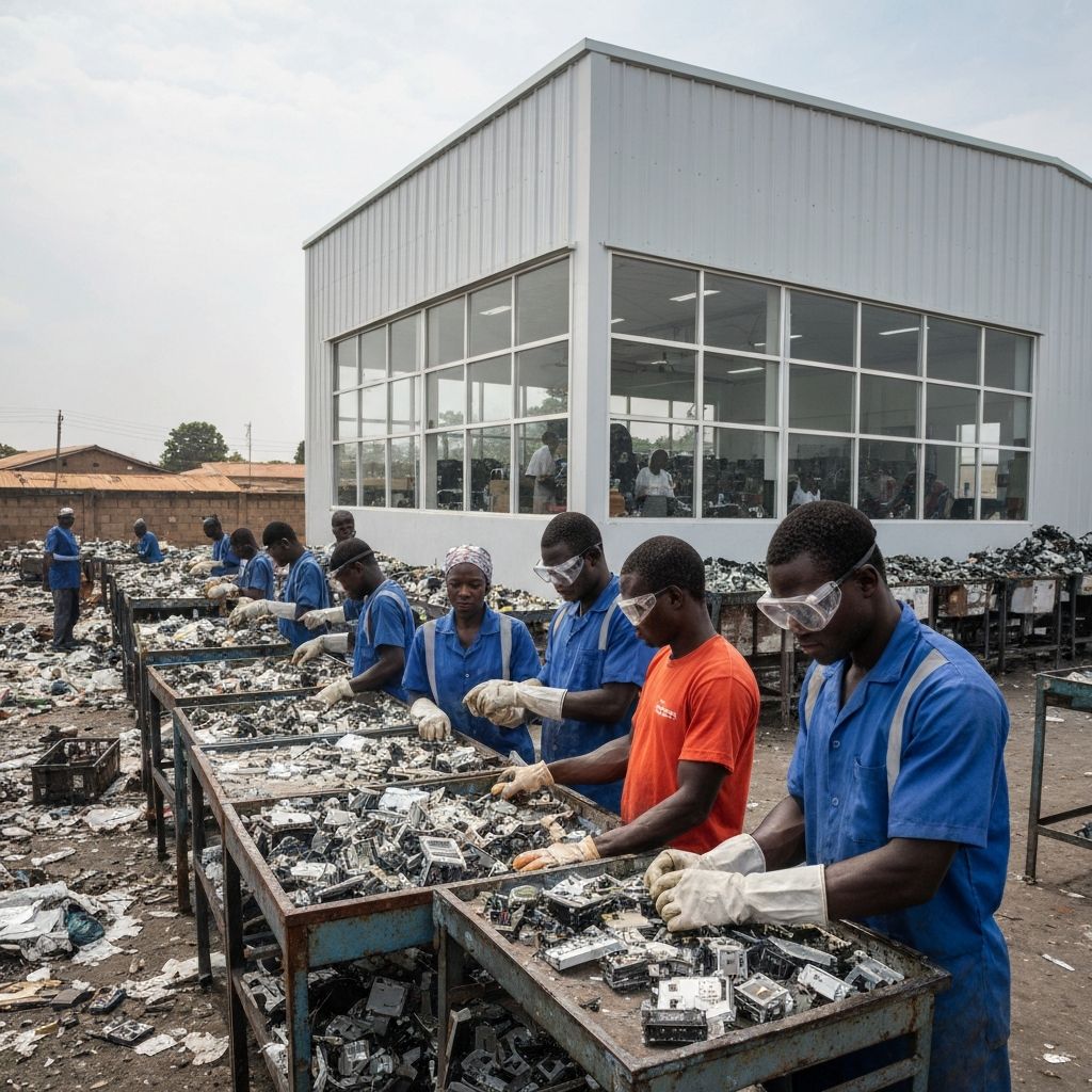 Novo centro de reciclagem formal em Agbogbloshie, Gana