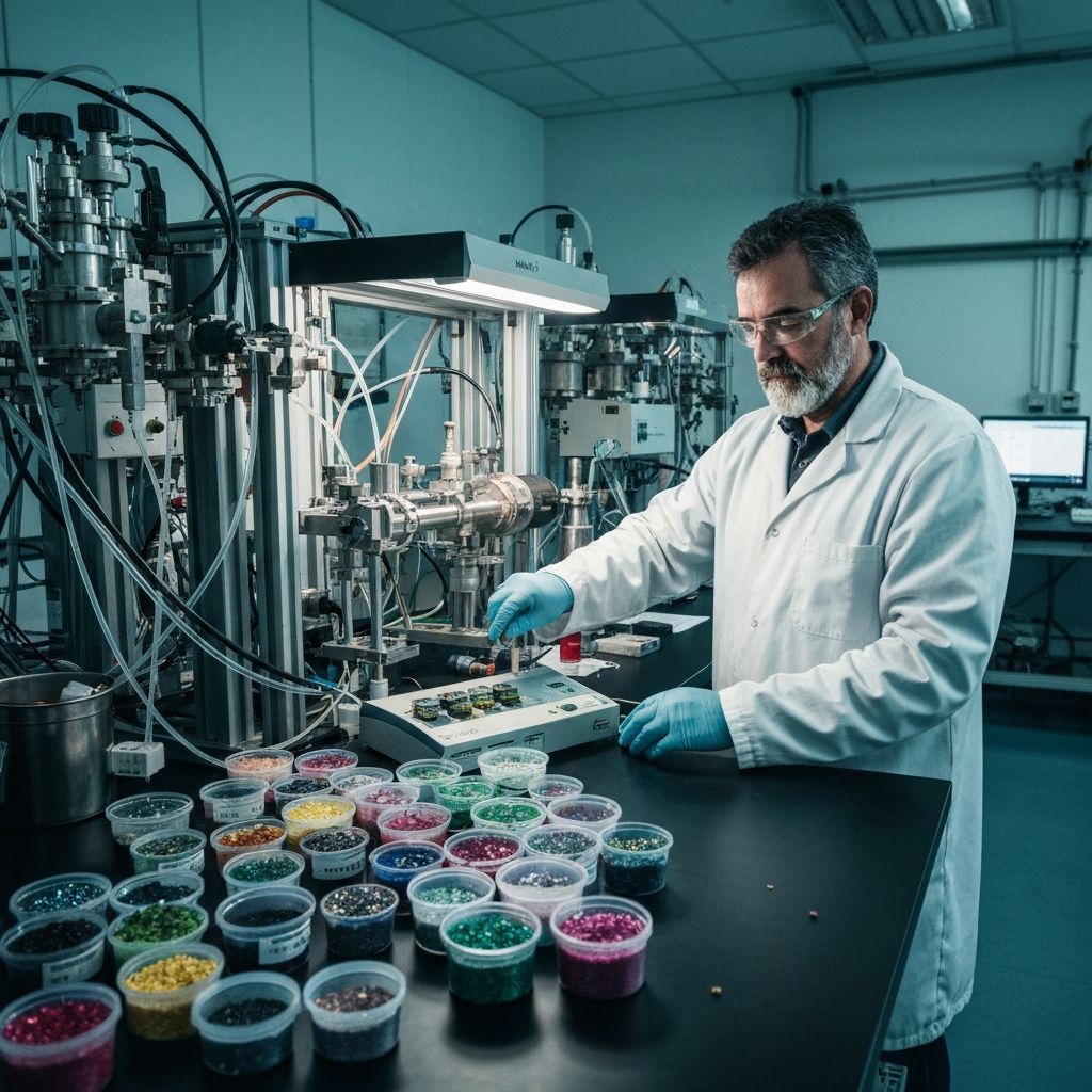 Laboratório de recuperação de terras raras com equipamentos especializados