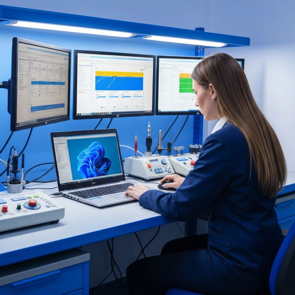 Técnico avaliando equipamentos eletrônicos